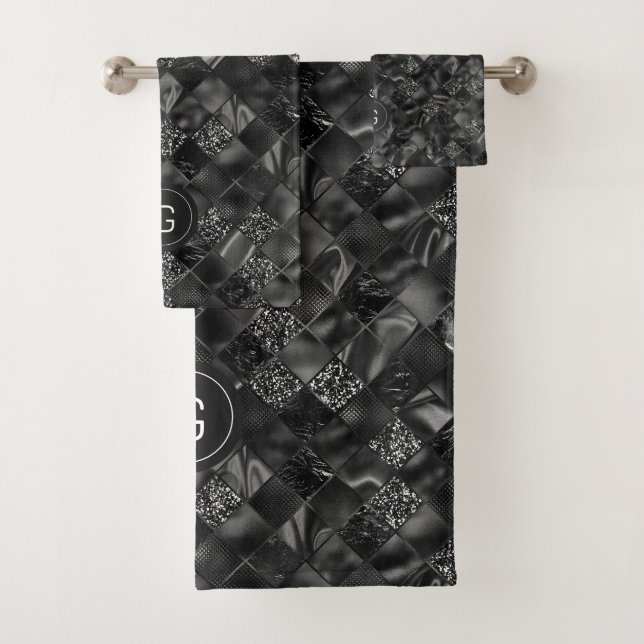 Motif de Parties scintillant moderne Monogramme Bl (En situation)