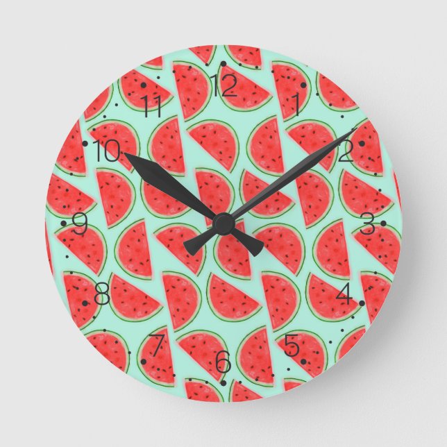 Motif de pastèque - horloge murale avec des (Recto)