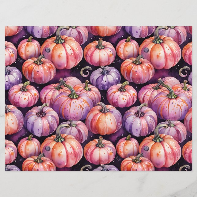 Motif de patchs Citrouille violet et orange (Devant)