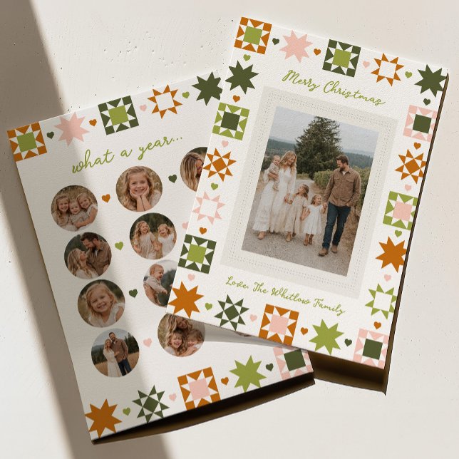 Motif de patchwork Carte de Noël Quelle année  (Créateur téléchargé)
