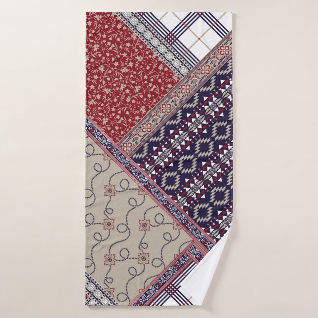 Motif de patchwork sans faille sur patchwork de ma (Serviette de bain)