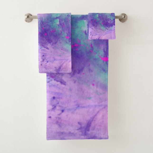 Motif de peinture bleu violet et rose (En situation)