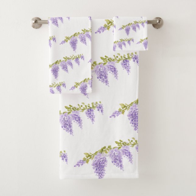 Motif de peinture de fleur de glycine violette (En situation)