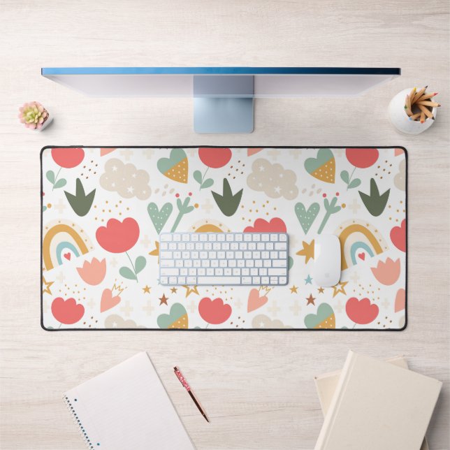 Motif de pépinière lunaire avec nuages et étoiles (Bureau 1)