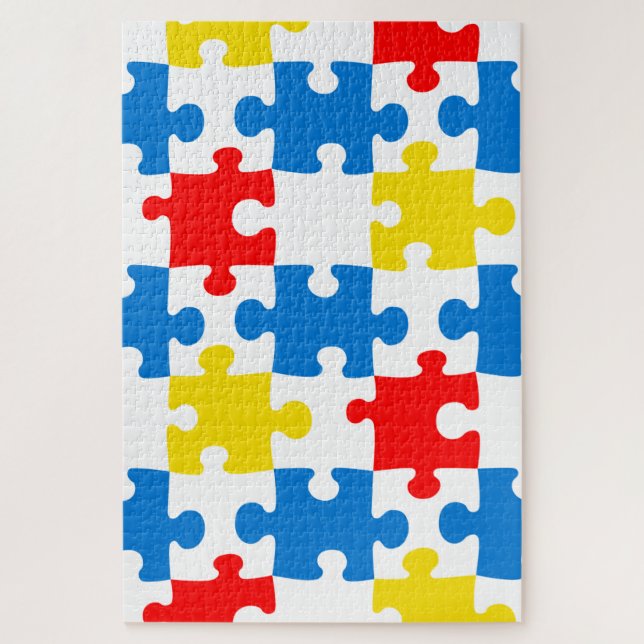 Motif de pièces de puzzle colorées vives (Vertical)