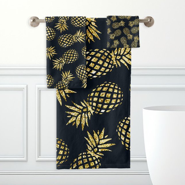 Motif de pineapple or bleu marine (Créateur téléchargé)