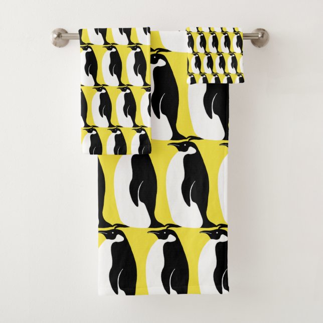 Motif de pingouin illumine jaune noir blanc (En situation)