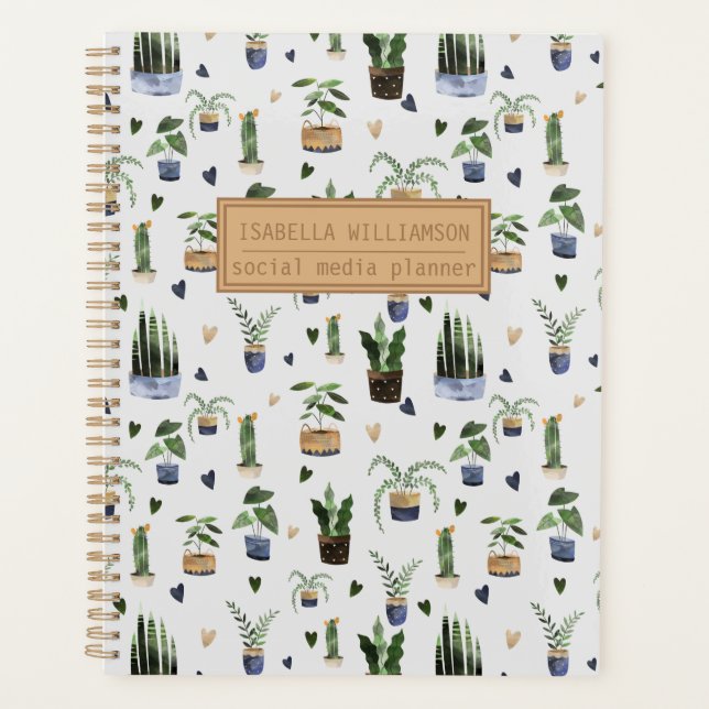 Motif de plante en pot personnalisé Boho  (Devant)