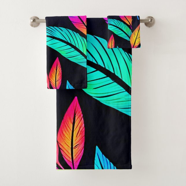 Motif de plume néon Art vibrant (En situation)
