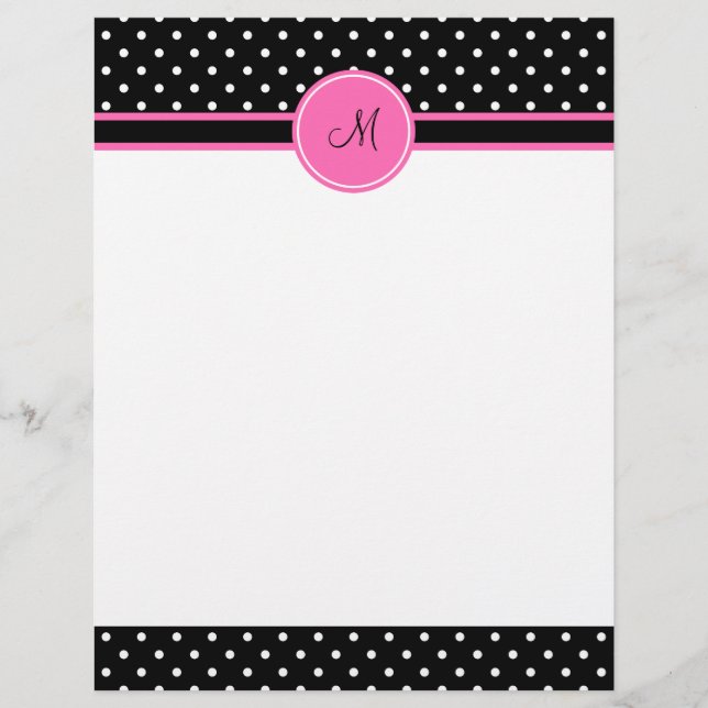 Motif de point de Polka blanc et noir Monogram (Devant)