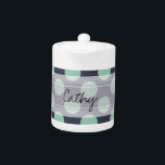 Motif de point de polka de vert de menthe de bleu<br><div class="desc">Motif de point chic de polka de vert de menthe de bleu marine de monogramme. À la mode, amusement, bleu marine mignon, girly, élégant, moderne, et motif de point vert en bon état de polka avec le pois vert en bon état sur un fond de bleu marine. La conception inclut...</div>