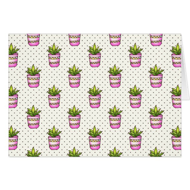Motif de point Polka Succulent Aquarelle (Devant horizontal)