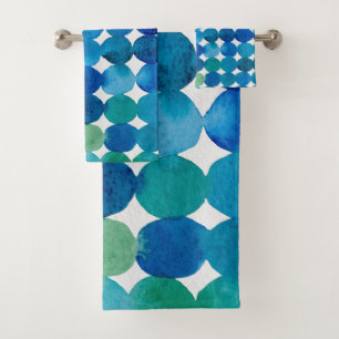 Motif de points - bleu et vert