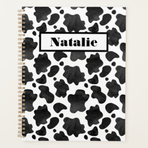 Motif de points de vache Poster de animal noir et
