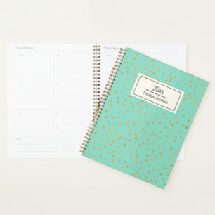 Motif de points dorés Glam Mint Green Personnalisé