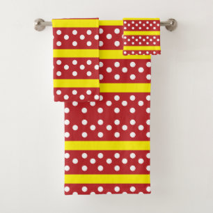 Motif de points Polka Jaune rouge