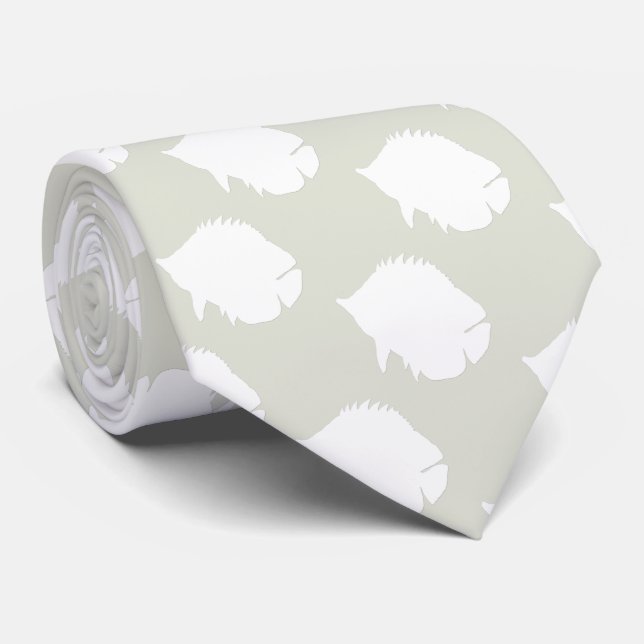 Motif de poisson Cravate Pale Sage Vert (Roulé)