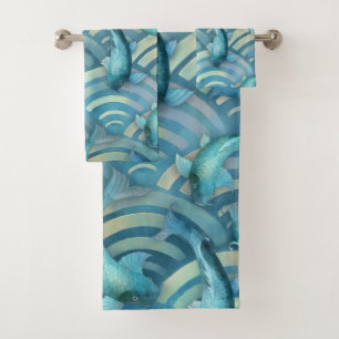 Motif de poisson de la carpe bleue Koi