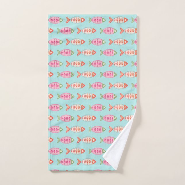 Motif de poisson d'été coloré côtier (Serviette à main)