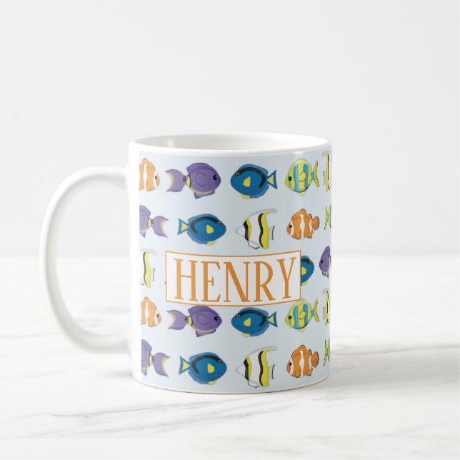 Motif de poisson tropical 11 oz Mug classique (Gauche)