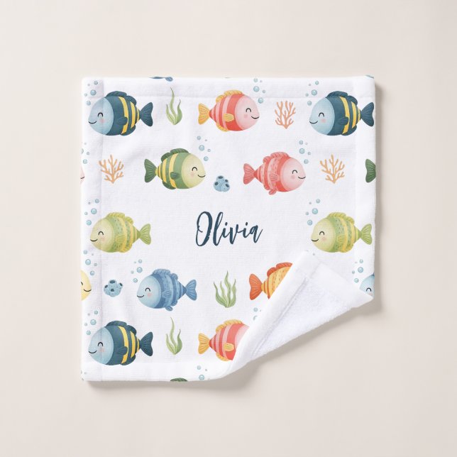 Motif de poissons tropicaux colorés mignons (Gant de toilette)