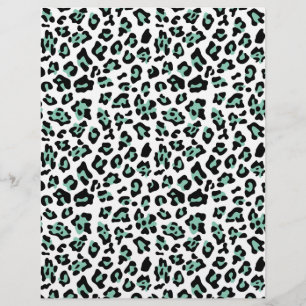 Motif de Poster de animal Mint Green Black Leopard