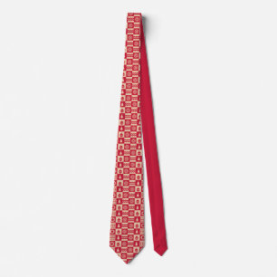 Motif de pull de Noël cravate rouge crème
