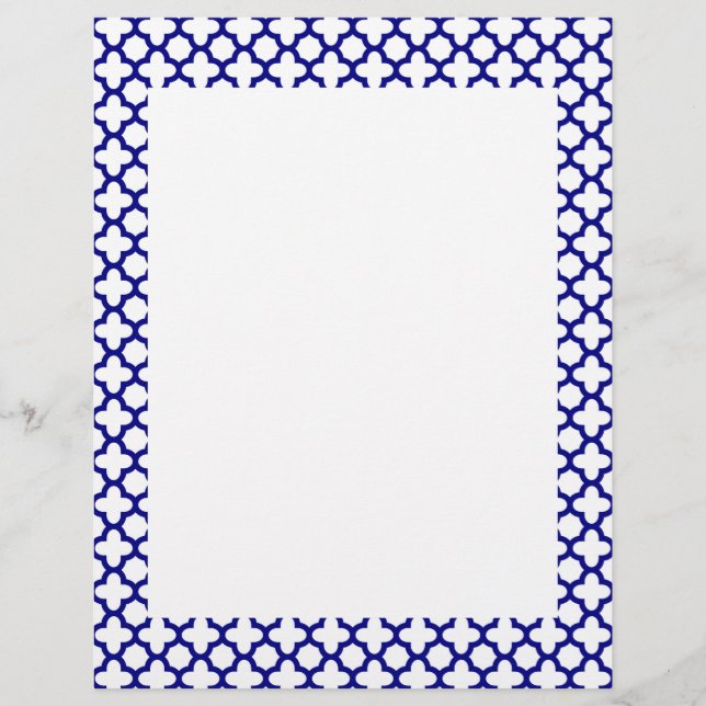 Motif de Quatrefoil bleu marine (Devant)
