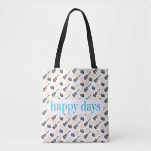 Motif de radio guitare Happy D Sac fourre-tout per