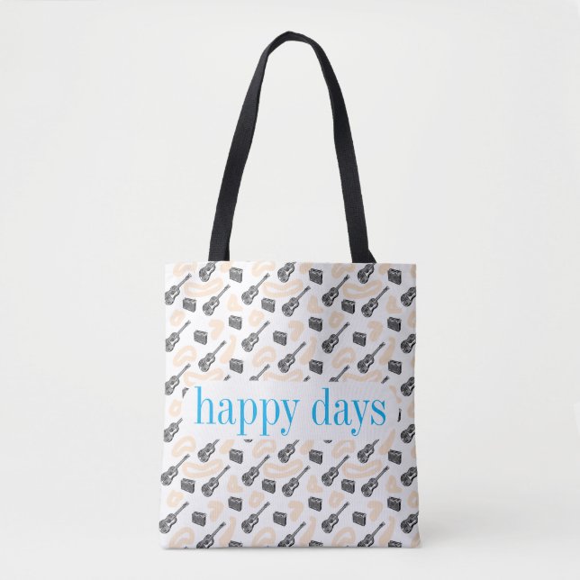 Motif de radio guitare Happy D Sac fourre-tout per (Devant)
