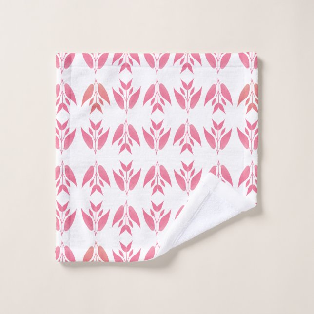 motif de rangées de fleurs élégantes roses (Gant de toilette)