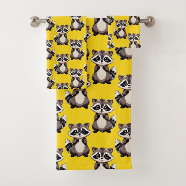 Motif de Raton Laveur Jaune  (En situation)