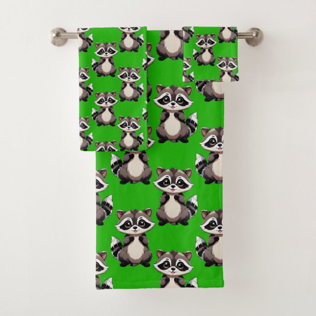 Motif de Raton Laveur Vert  (En situation)