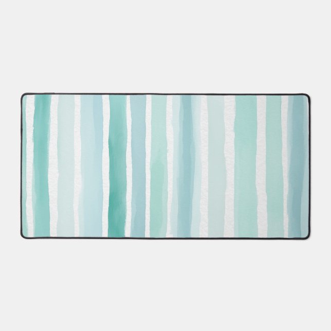 Motif de rayure verticale aqua aquarelle Côte  (Recto)