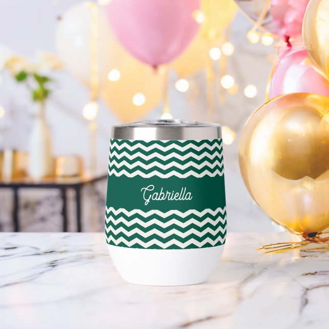 Motif de rayure zig zag chevron vert sarcelle nom (Enterrement de vie de garçon (pivoté))
