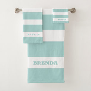 Motif de rayures blanches et vert menthe