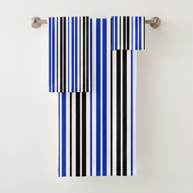 Motif de rayures blanches noires bleues  (En situation)