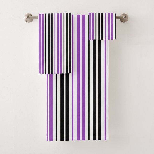 Motif de rayures blanches noires violettes  (En situation)