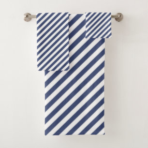 Motif de rayures diagonales bleu marine et blanc