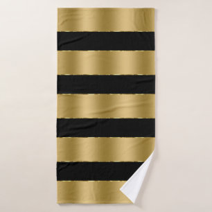 Motif de rayures d'or noir et de luxe