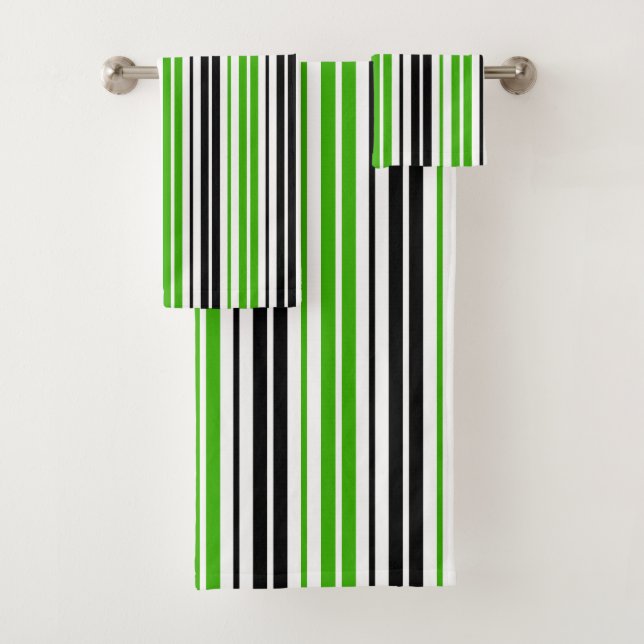 Motif de rayures vert noir blanc  (En situation)