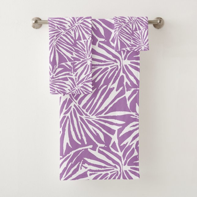 Motif de répétition Pale Purple Tropical Leaf (En situation)