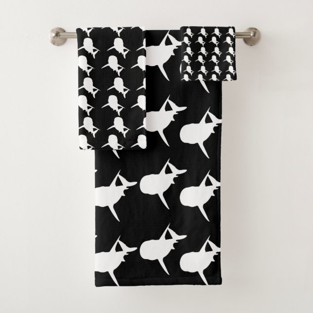 Motif de requin-baleine noire et blanche Ombre (En situation)