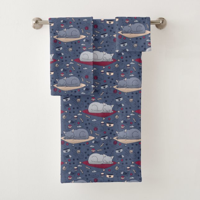 Motif de rêve de chats doux et confortable (En situation)
