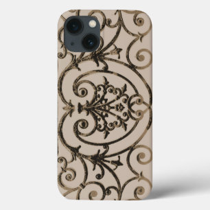 Motif de rinceaux brun sépia Case-Mate coque iPhon