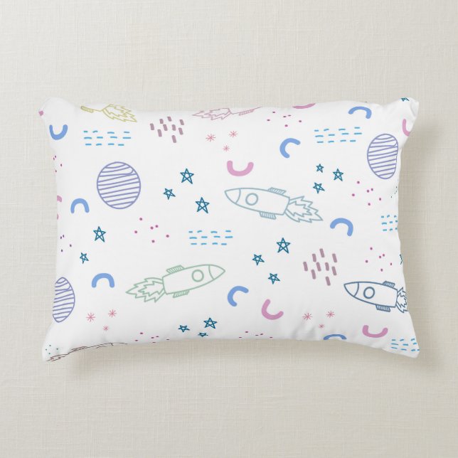 Motif de roquettes spatiales mignonnes | Coussin d (Devant)