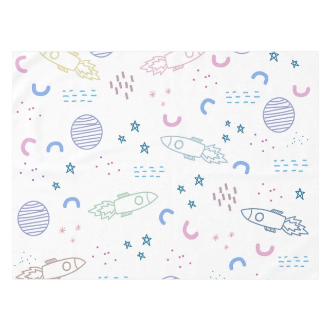 Motif de roquettes spatiales mignonnes | Nappe (Devant (Horizontal))