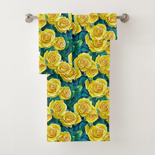 Motif de Rose d'aquarelle jaune (En situation)