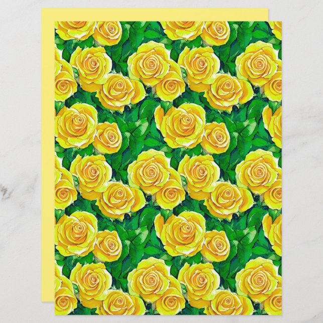 Motif de Rose d'aquarelle jaune (Devant / Derrière)