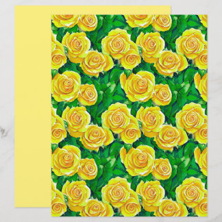 Motif de Rose d'aquarelle jaune